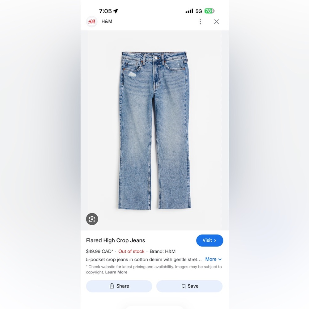 ISO Flared High Crop Jeans